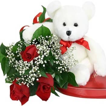 Bundle of Love - Roses with Bear and Chocolates